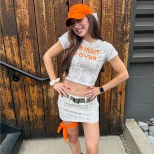 Hollister Low-Rise Camouflage Twill Mini Skort